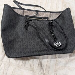 Michael Kors Black and Gray Signature Tote